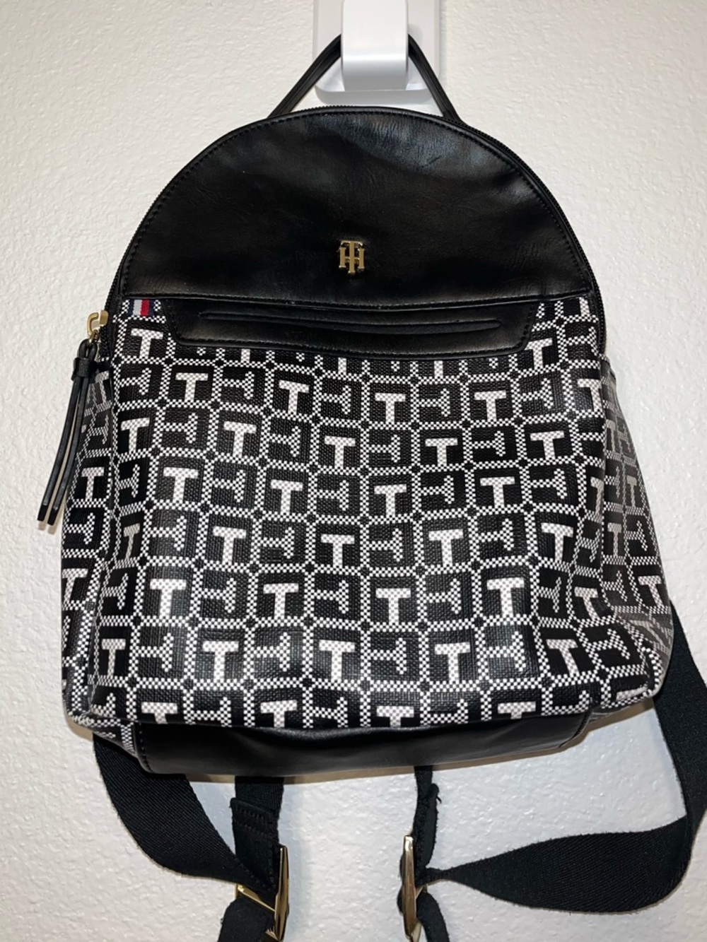 Tommy Hilfiger Black & White Logo Backpack